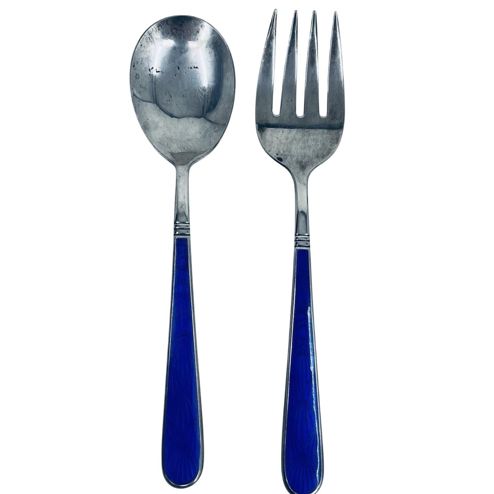 D&C Japan  E.P. Flatware Serving Set Spoon Fork‎ Cobalt Blue